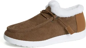 Ladmiple Winter Boots For Women Wide Width Warm Fur Lined Snow Boots Outdoor Short Ankle Booties Slip On Walking Shoes