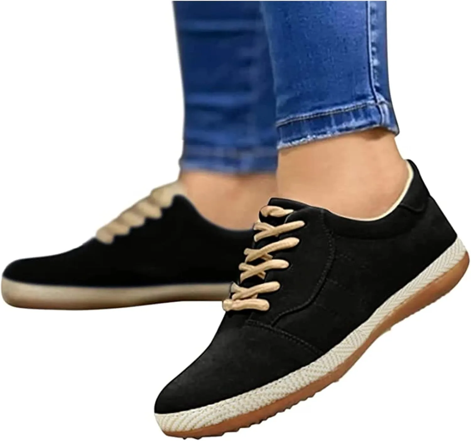 Lausiuoe Shoes for Women Sneakers Slip On Canvas Shoes Low Top Classic Casual Fashion Soft Comfortable Walking Flat Loafers