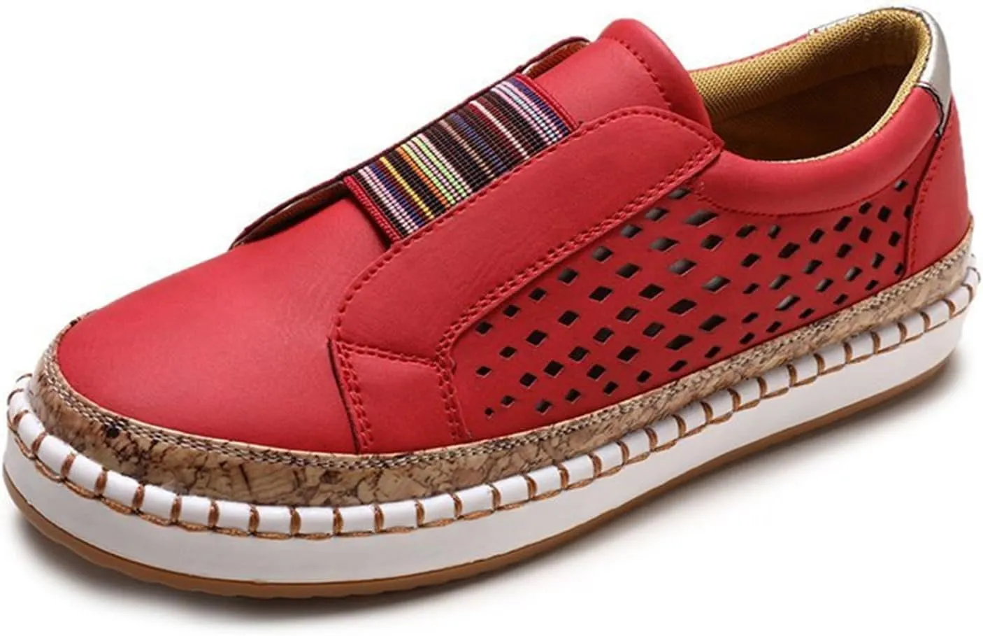 Lausiuoe Shoes for Women Sneakers Slip On Loafers Fashion Canvas Shoes Casual Classic Soft Comfortable Flat Walking Shoes