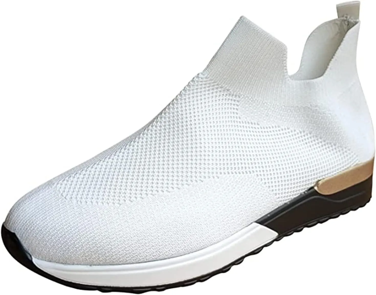 Lausiuoe Slip On Sneakers Women Wide Width Walking Tennis Shoes Running Slip On Lightweight Gym Athletic Workout Shoes