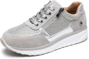 Lausiuoe Sneakers For Women Walking Shoes Comfortable Fashion Lightweight Casual Mesh Slip On Sneakers for Running Gym