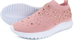Lausiuoe Sneakers For Women Walking Shoes Comfortable Sock Sneakers Mesh Slip On Air Cushion Platform Loafers