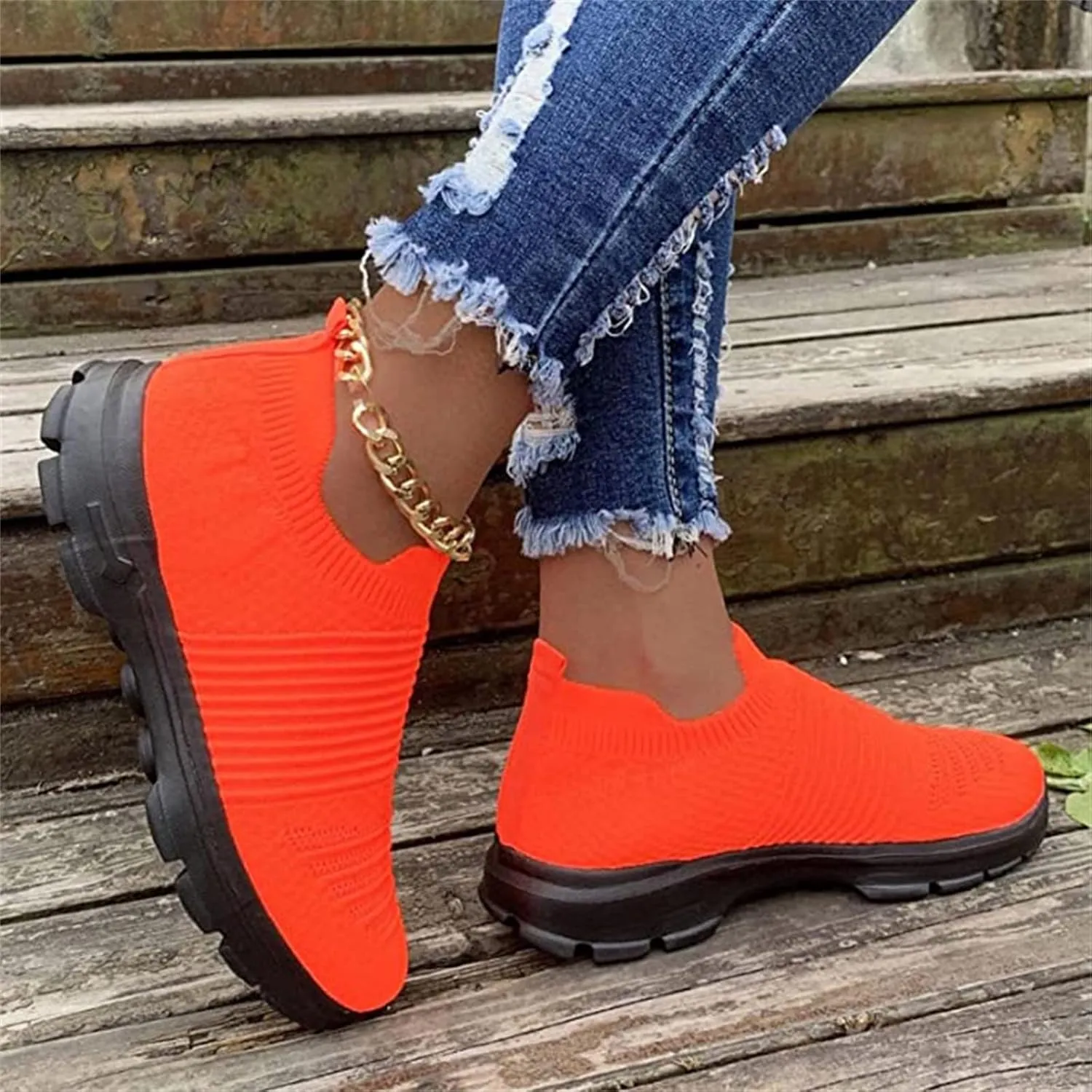 Lausiuoe Sneakers For Women Walking Shoes Slip On Tennis Shoes Lightweight Casual Sneakers for Gym Travel Work Running