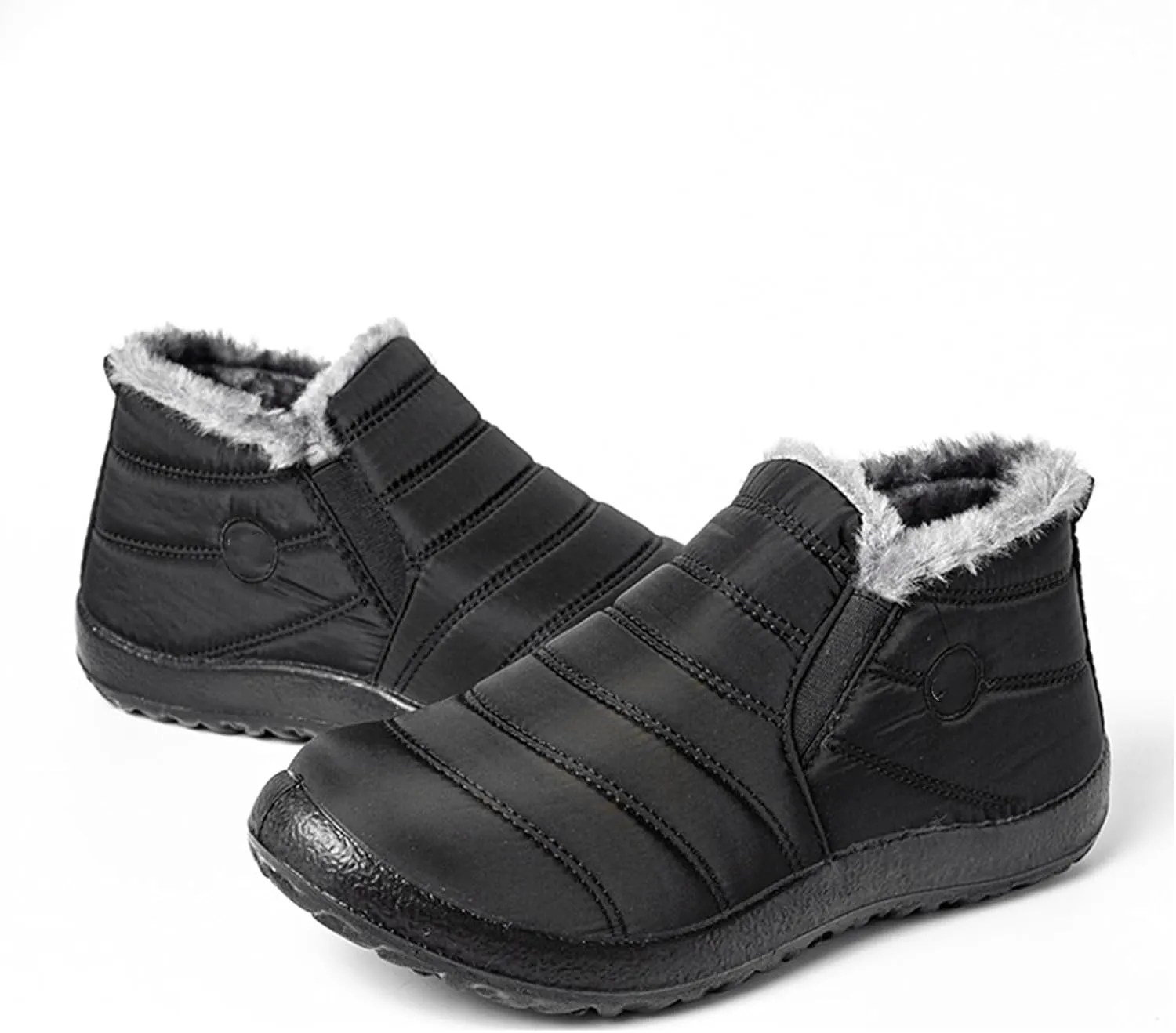 Lausiuoe Snow Boots For Women Waterproof Insulated Wide Width Warm Ankle Booties Comfortable Fur Lined Winter Shoes