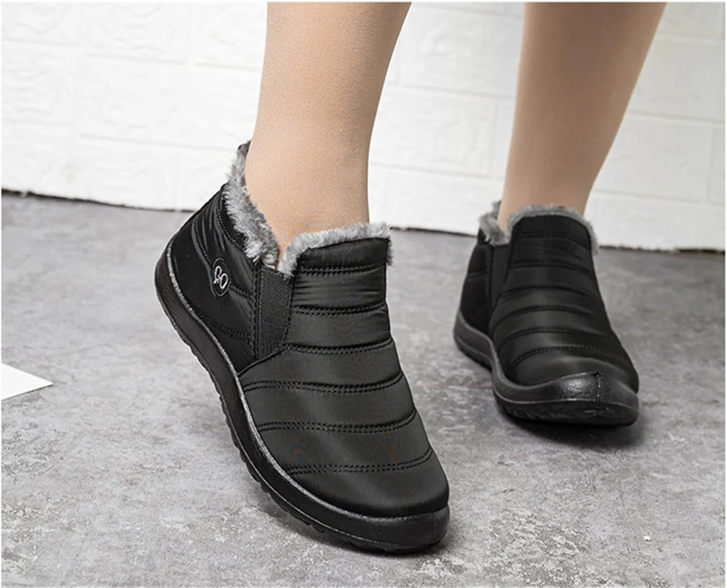 Lausiuoe Snow Boots For Women Waterproof Insulated Wide Width Warm Ankle Booties Comfortable Fur Lined Winter Shoes