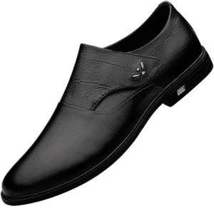 Leather Shoes for Men Breathable Fashion Classic Slip-On Oxford Low Heels Dress Shoes Vintage Hand Business Formal New Shoes