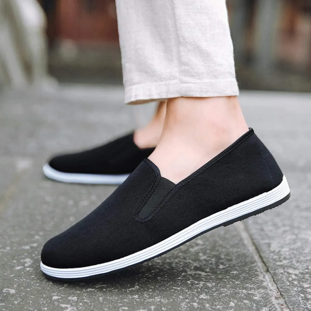 Men Boys Casual Sports Running Breathable Solid Canvas Slip-On Shoes Sneaker for Men Casual Sneaker
