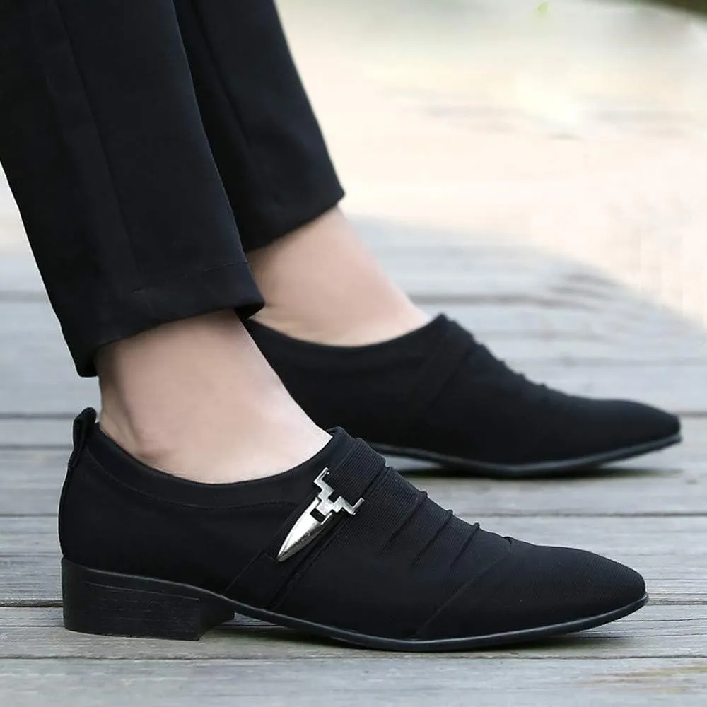 Men Casual Shoes Pointed Toe Formal Canvas Fashion Business Boots Shoes Men Casual Sneaker