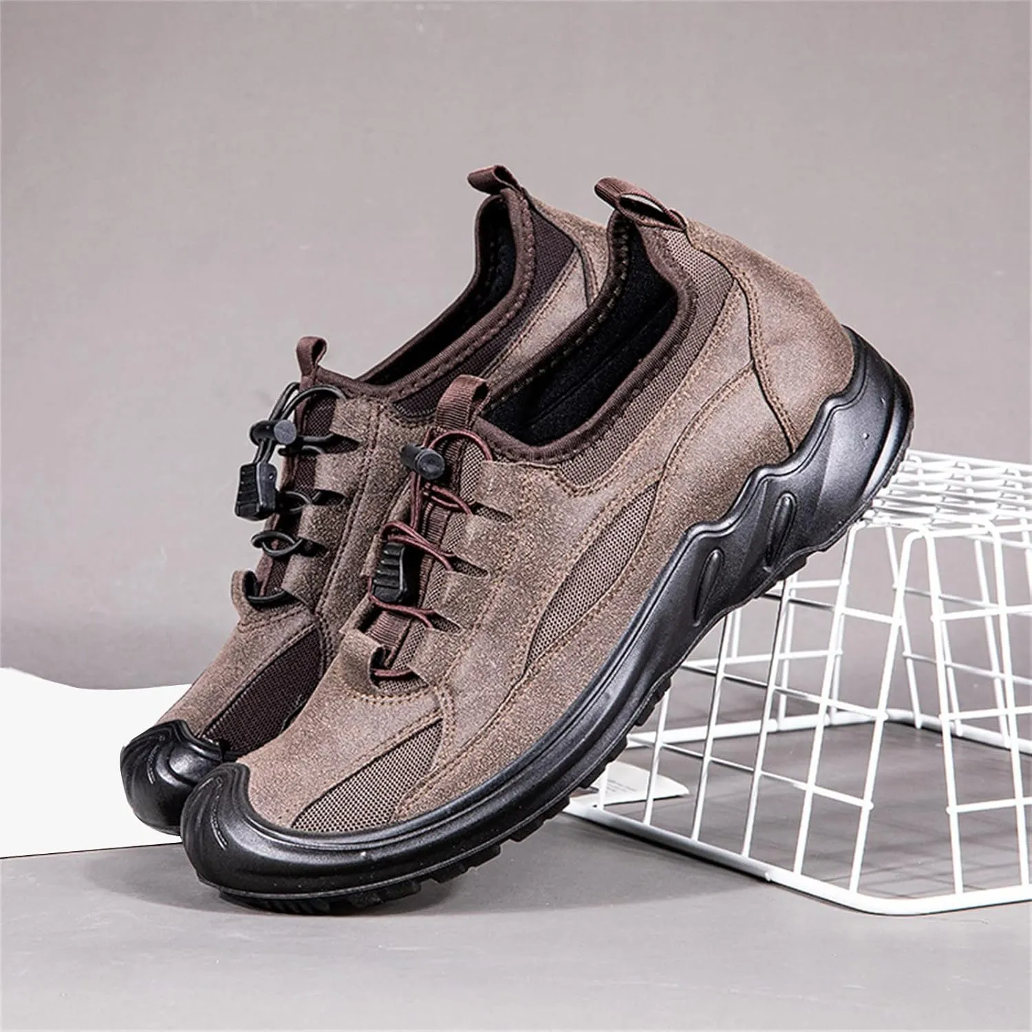 Men Fashion Solid Color Mesh Breathable Elastic Round Toe Casual Sneaker for Men Basketball Shoes