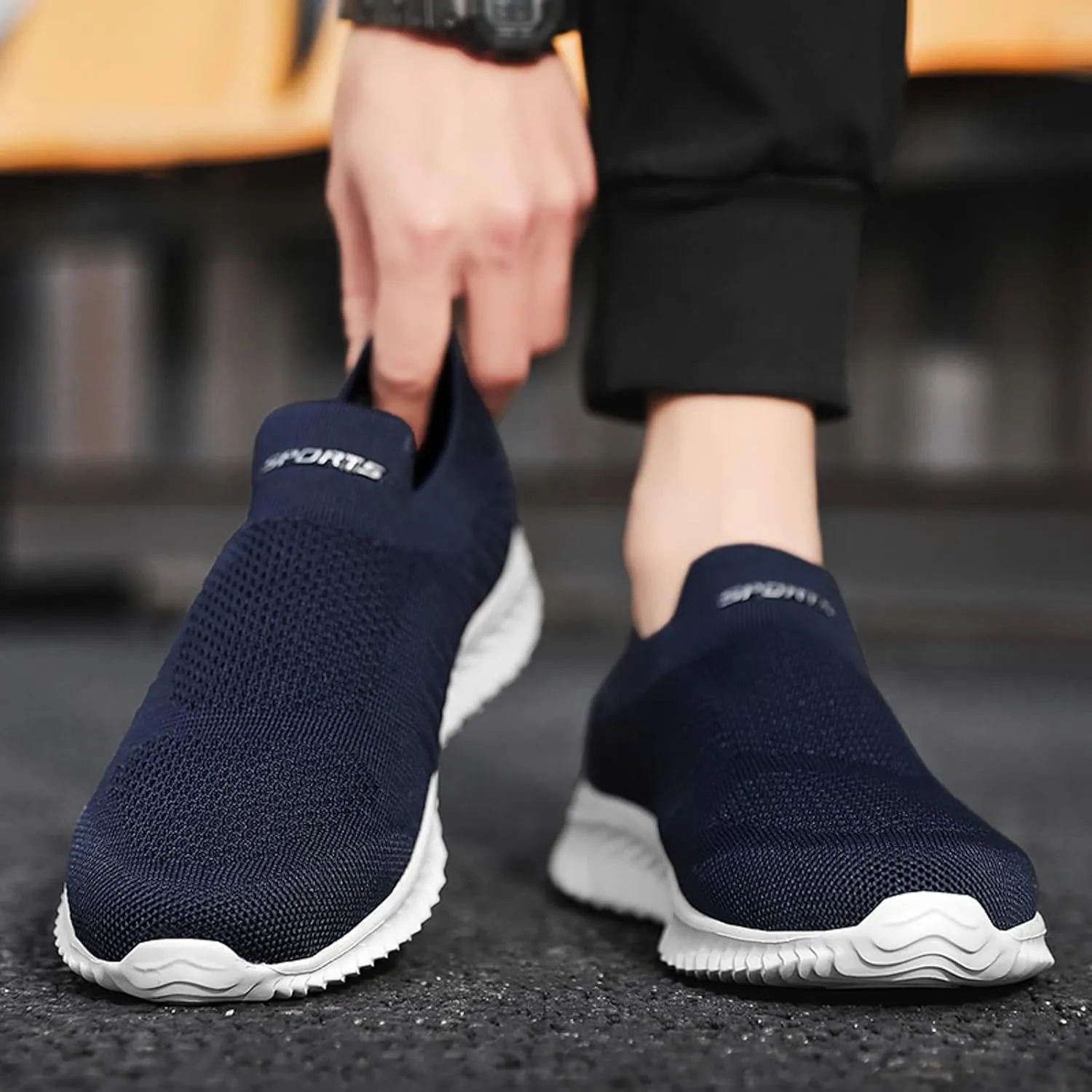 Men Sports Shoes Summer New Pattern Fashion Simple Solid Mesh Breathable Comfortable Non Slip Sneaker Boots for Men Work