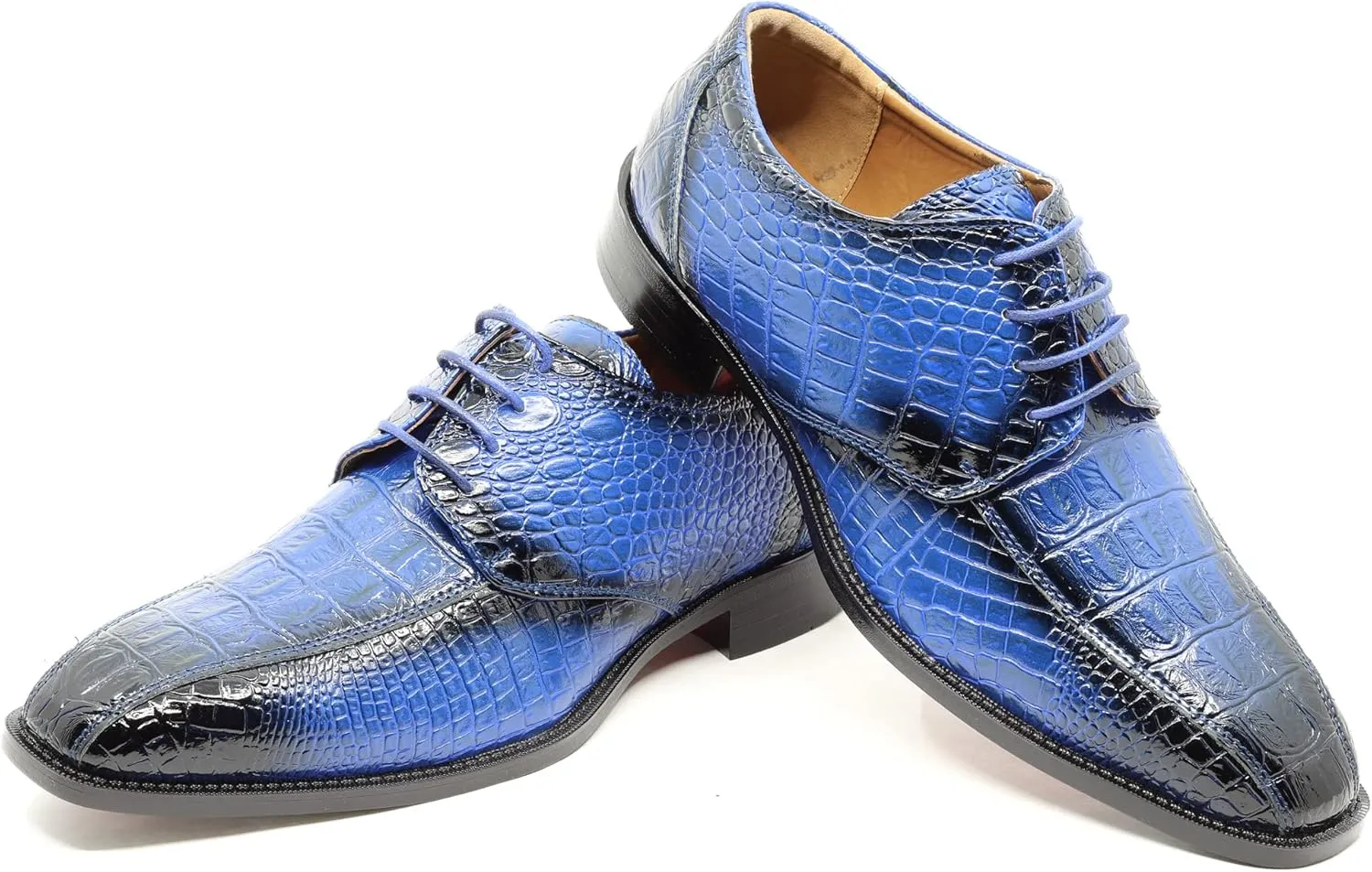 Men's Alligator Crocodile Print Oxford Fashion Lace Up Dress Shoe croco-03