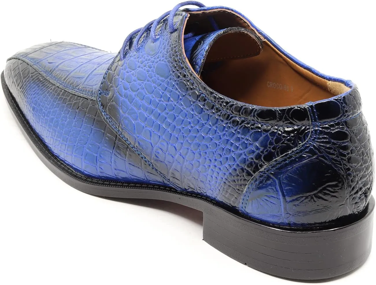 Men's Alligator Crocodile Print Oxford Fashion Lace Up Dress Shoe croco-03