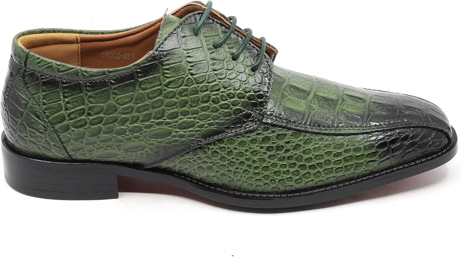 Men's Alligator Crocodile Print Oxford Fashion Lace Up Dress Shoe croco-03