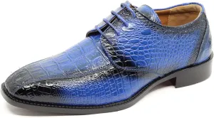 Men's Alligator Crocodile Print Oxford Fashion Lace Up Dress Shoe croco-03
