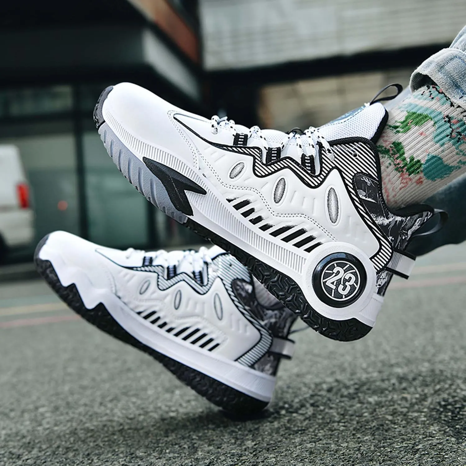 Men's and Women's Basketball Shoes, White Basketball Shoes, Comfortable, Breathable, Outdoor, Hiking, High Top, Men's Non Slip Work Shoes, Sports Shoes, Men's Casual Shoes, Tennis Shoes.