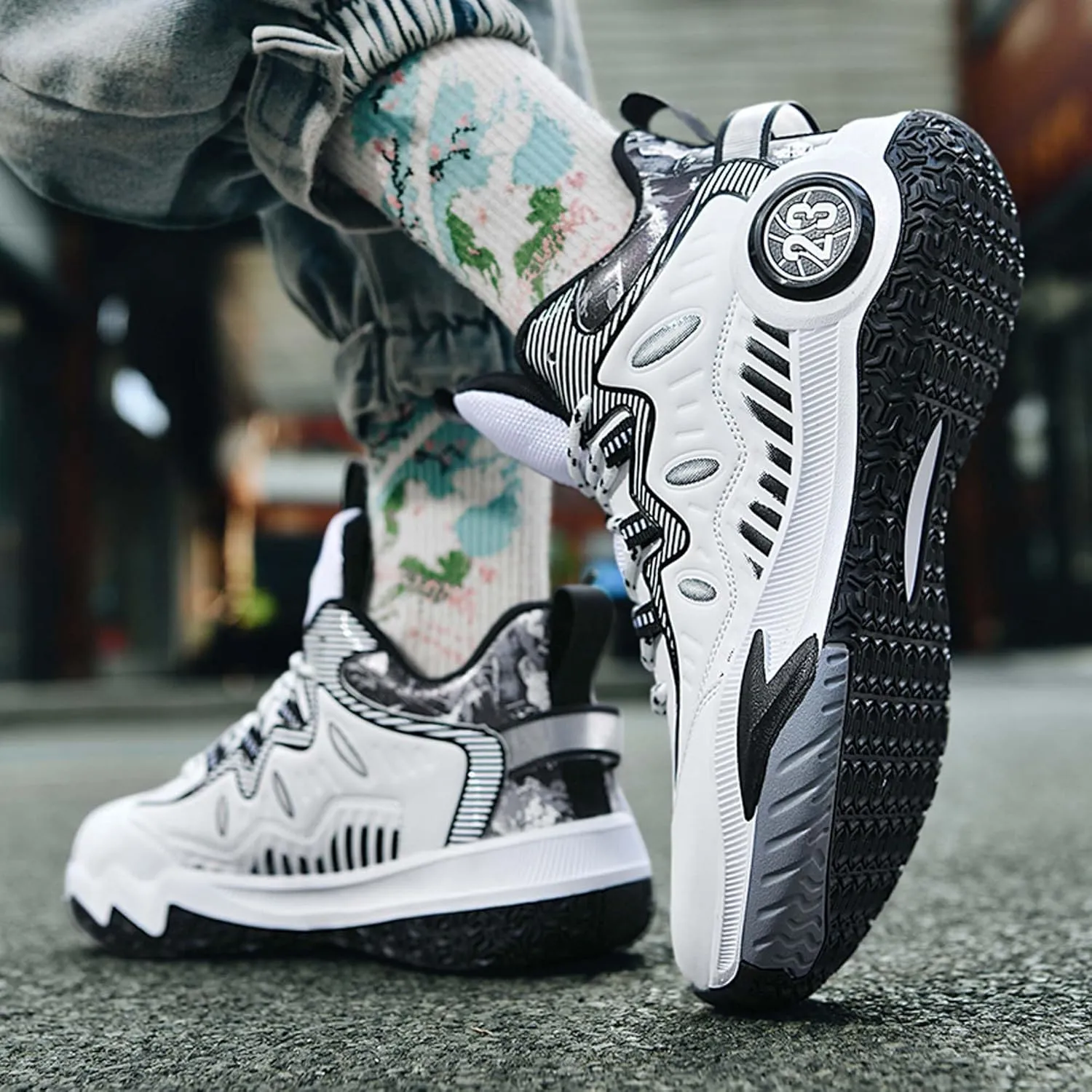 Men's and Women's Basketball Shoes, White Basketball Shoes, Comfortable, Breathable, Outdoor, Hiking, High Top, Men's Non Slip Work Shoes, Sports Shoes, Men's Casual Shoes, Tennis Shoes.