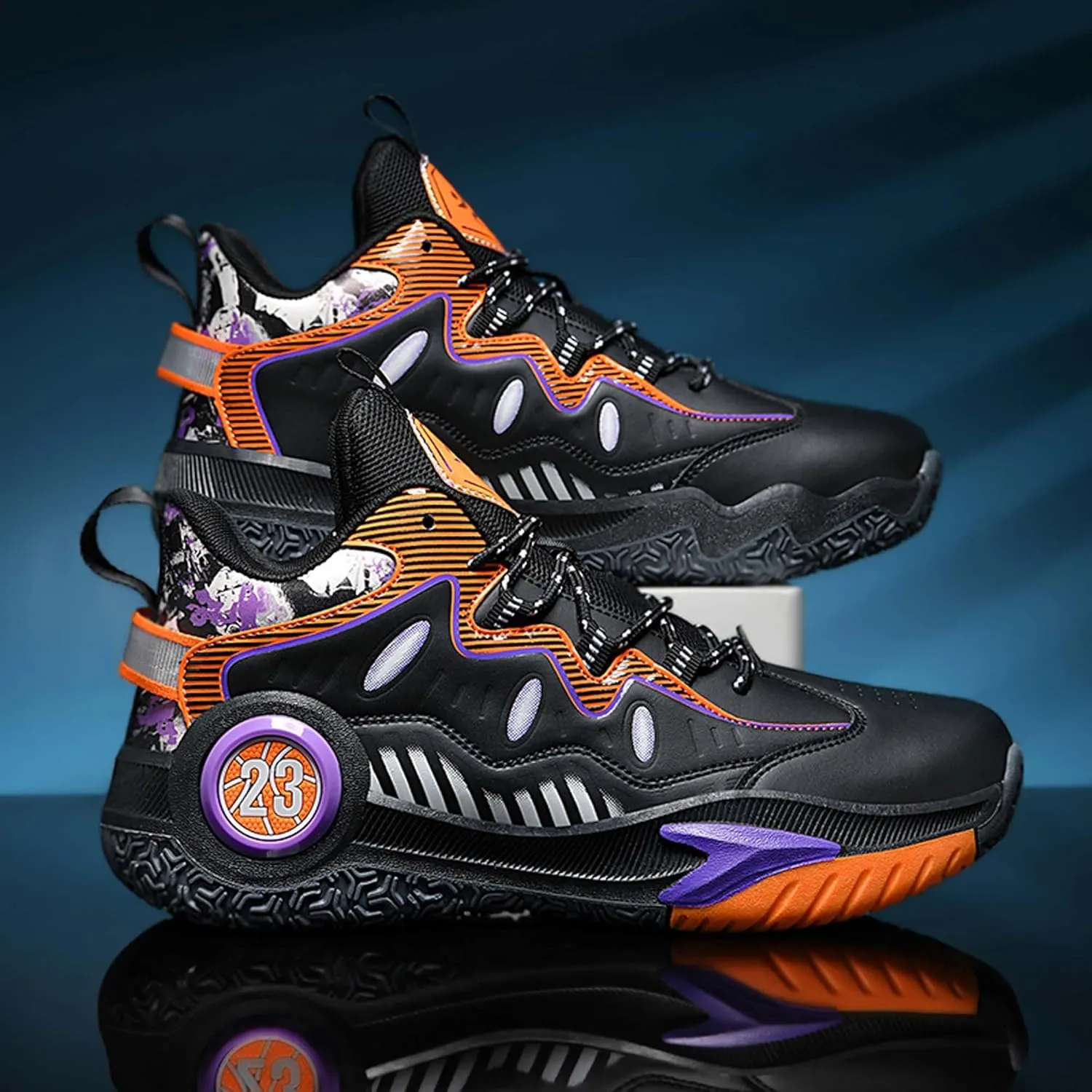 Men's and Women's Basketball Shoes, White Basketball Shoes, Comfortable, Breathable, Outdoor, Hiking, High Top, Men's Non Slip Work Shoes, Sports Shoes, Men's Casual Shoes, Tennis Shoes.