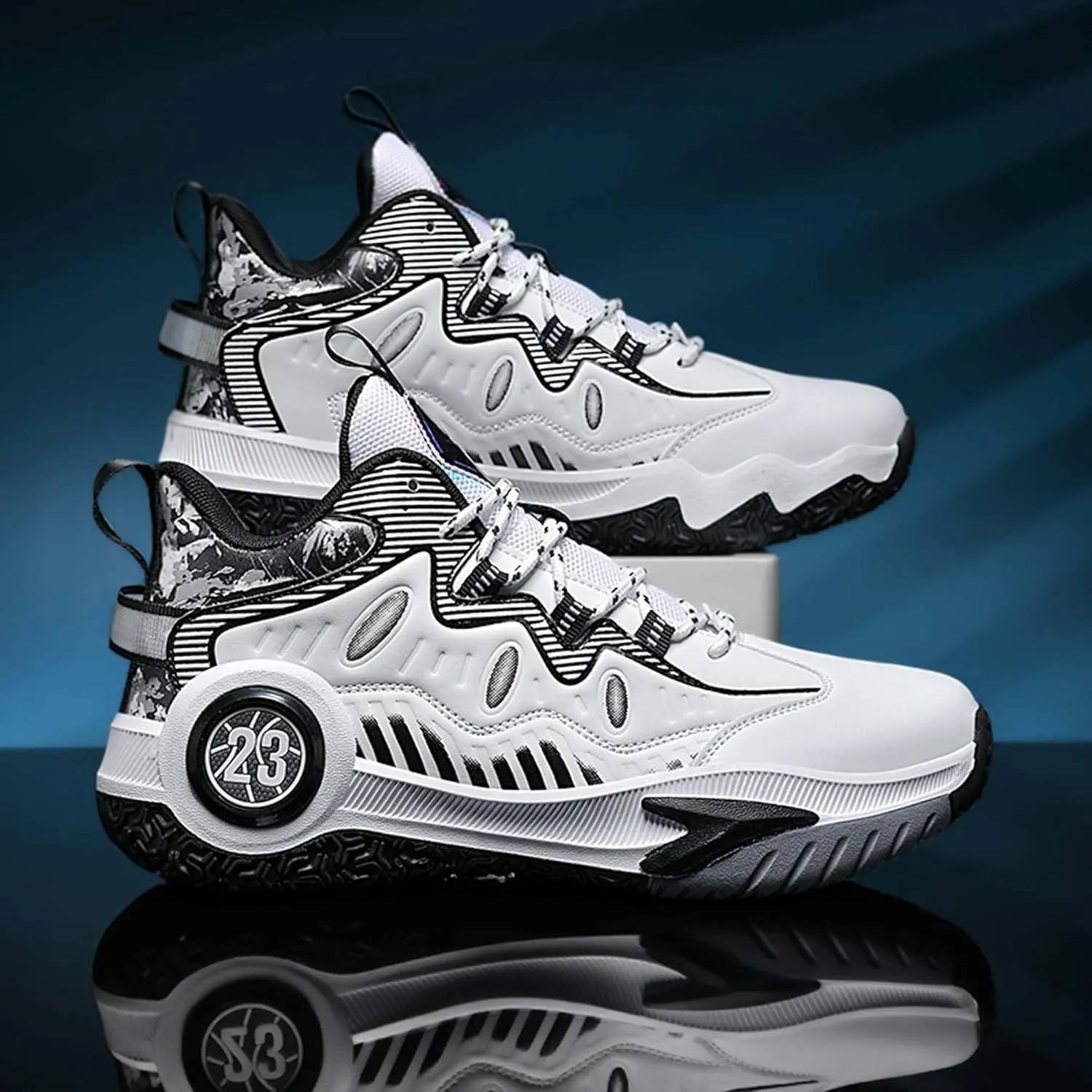 Men's and Women's Basketball Shoes, White Basketball Shoes, Comfortable, Breathable, Outdoor, Hiking, High Top, Men's Non Slip Work Shoes, Sports Shoes, Men's Casual Shoes, Tennis Shoes.