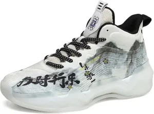 Men's and Women's Lace Up Basketball Shoes Anti Slip and Wear-Resistant Outdoor Shoes Comfortable and Breathable Sports Shoes Short Distance Running Shoes Unique Style Basketball Shoes