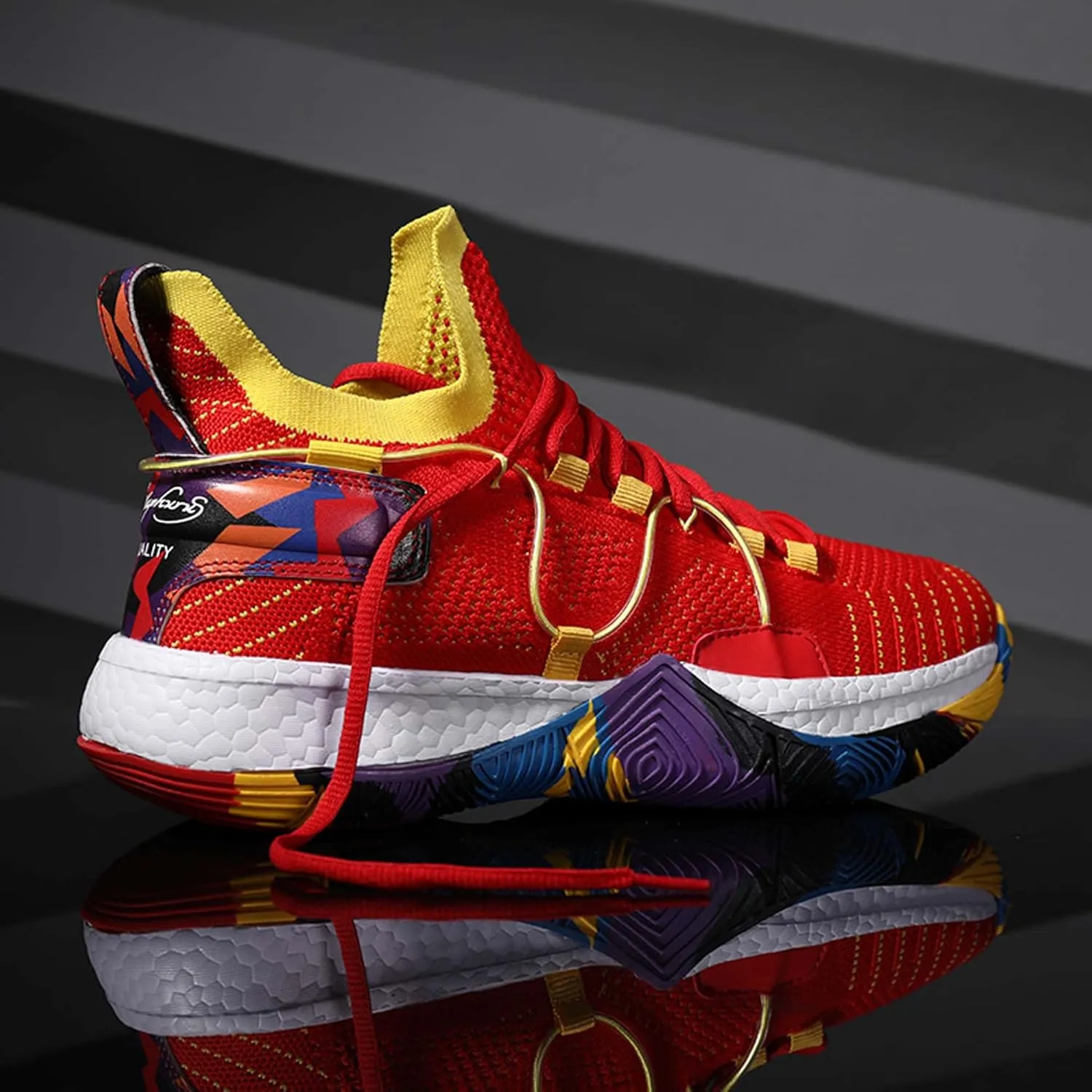 Men's and Women's Lace Up Basketball Shoes Comfortable and Breathable Sports Shoes Anti Slip and Wear-Resistant Outdoor Shoes Men's Anti Slip Work Shoes Black Casual Sports Shoes