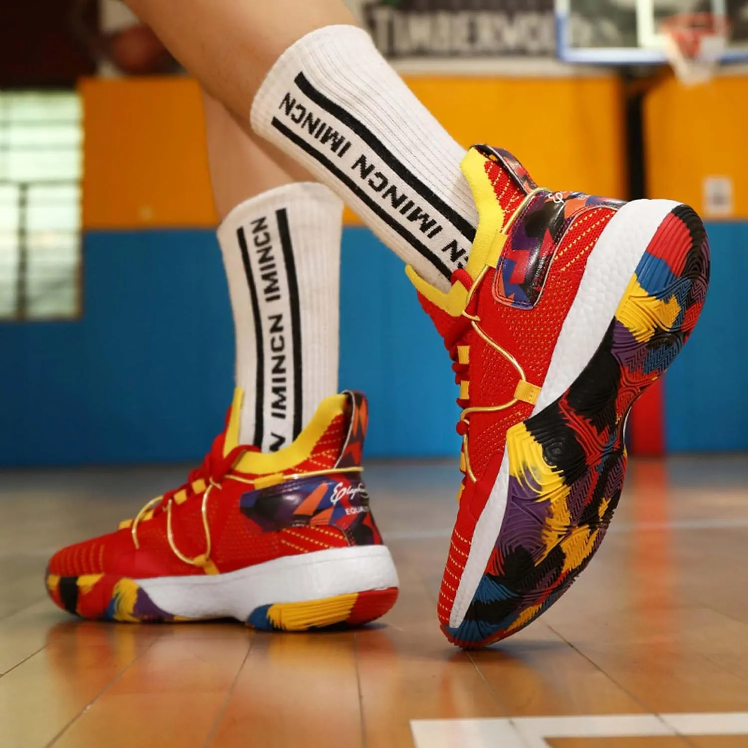 Men's and Women's Lace Up Basketball Shoes Comfortable and Breathable Sports Shoes Anti Slip and Wear-Resistant Outdoor Shoes Men's Anti Slip Work Shoes Black Casual Sports Shoes