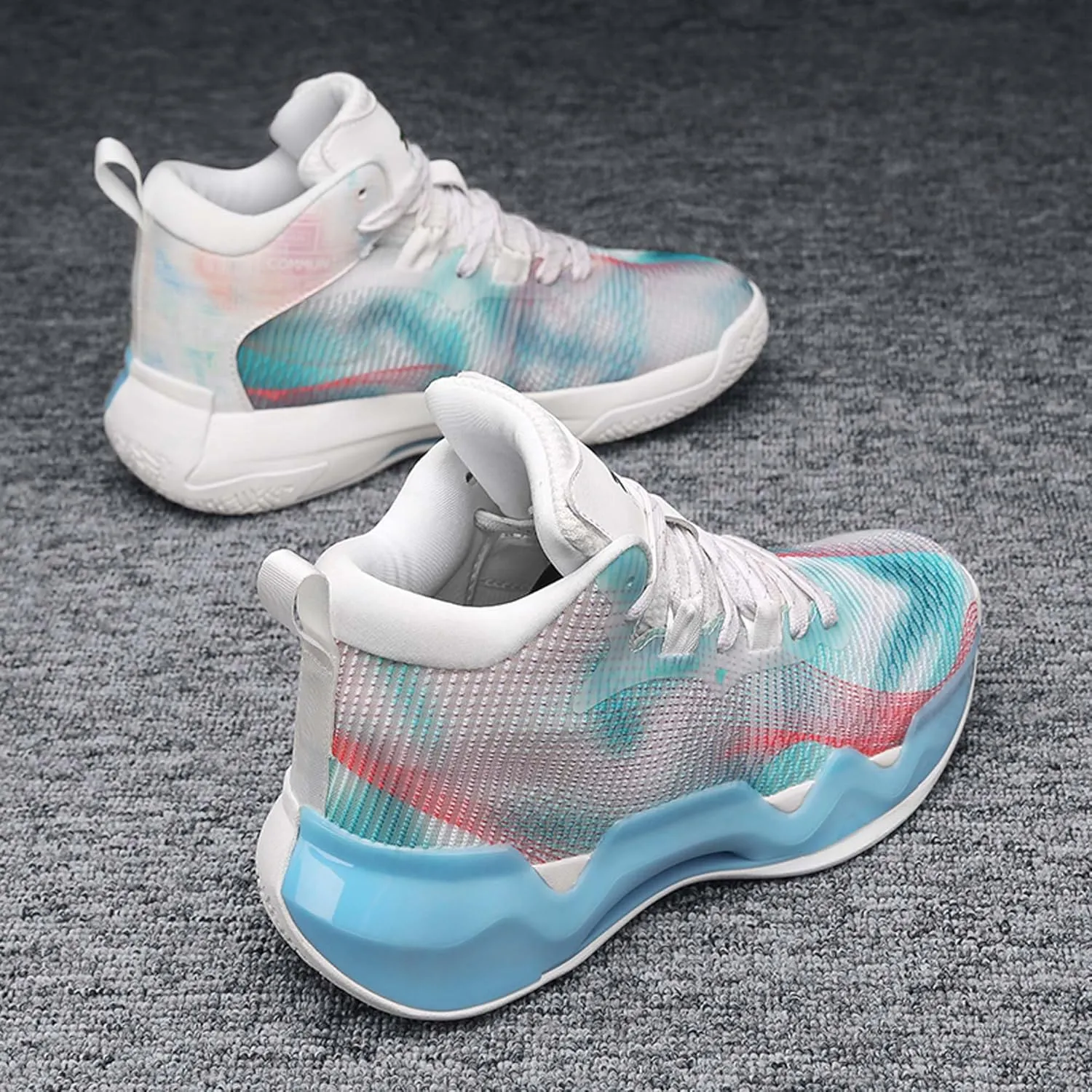 Men's and Women's Lace Up Basketball Shoes Comfortable and Breathable Sports Shoes Anti Slip and Wear-Resistant Outdoor Shoes Sports and Fitness Training Shoes Short Distance Running Shoes
