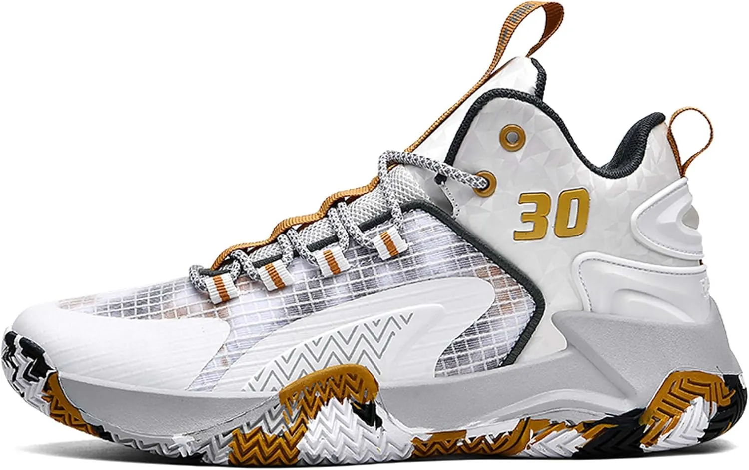 Mens and Womens White Lace Up Basketball Shoes Rubber Soles Tennis Sports Shoes High Elasticity Running Shoes Anti Slip and Wear Resistant Scenic Spots Tourist Shoes Shot Put Table Tennis