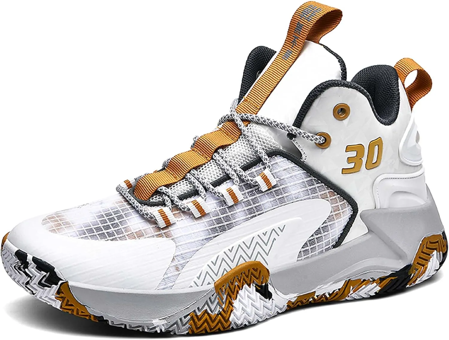 Mens and Womens White Lace Up Basketball Shoes Rubber Soles Tennis Sports Shoes High Elasticity Running Shoes Anti Slip and Wear Resistant Scenic Spots Tourist Shoes Shot Put Table Tennis