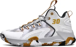Mens and Womens White Lace Up Basketball Shoes Rubber Soles Tennis Sports Shoes High Elasticity Running Shoes Anti Slip and Wear Resistant Scenic Spots Tourist Shoes Shot Put Table Tennis