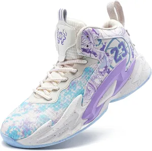 Men's Basketball Shoes Breathable Anti Slip Fashionable Graffiti Training Shoes Outdoor Shoes