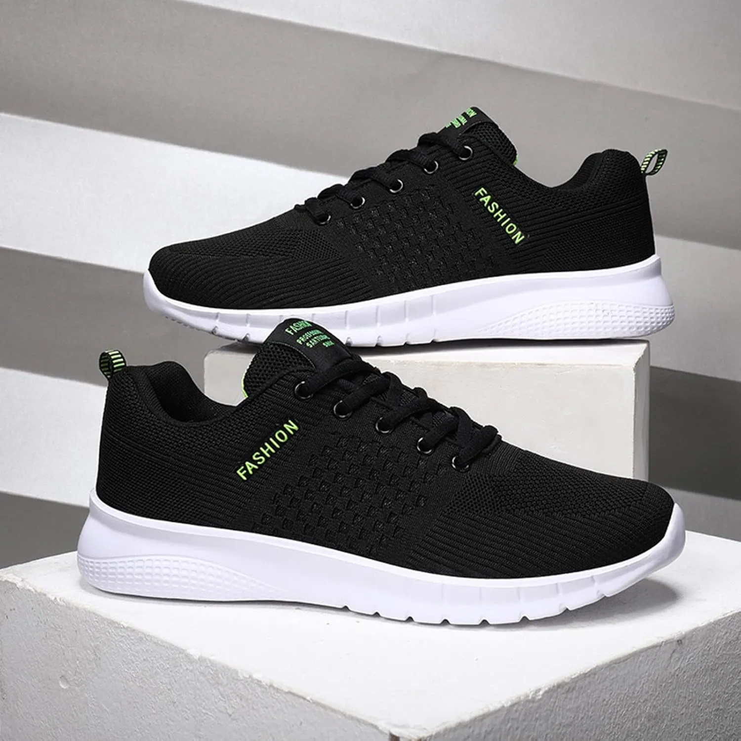 Mens Breathable Lace Up Running Shoes Outdoor Athletic Lace Up Hiking Shoe Memory Foam Versatile Shoes for Men