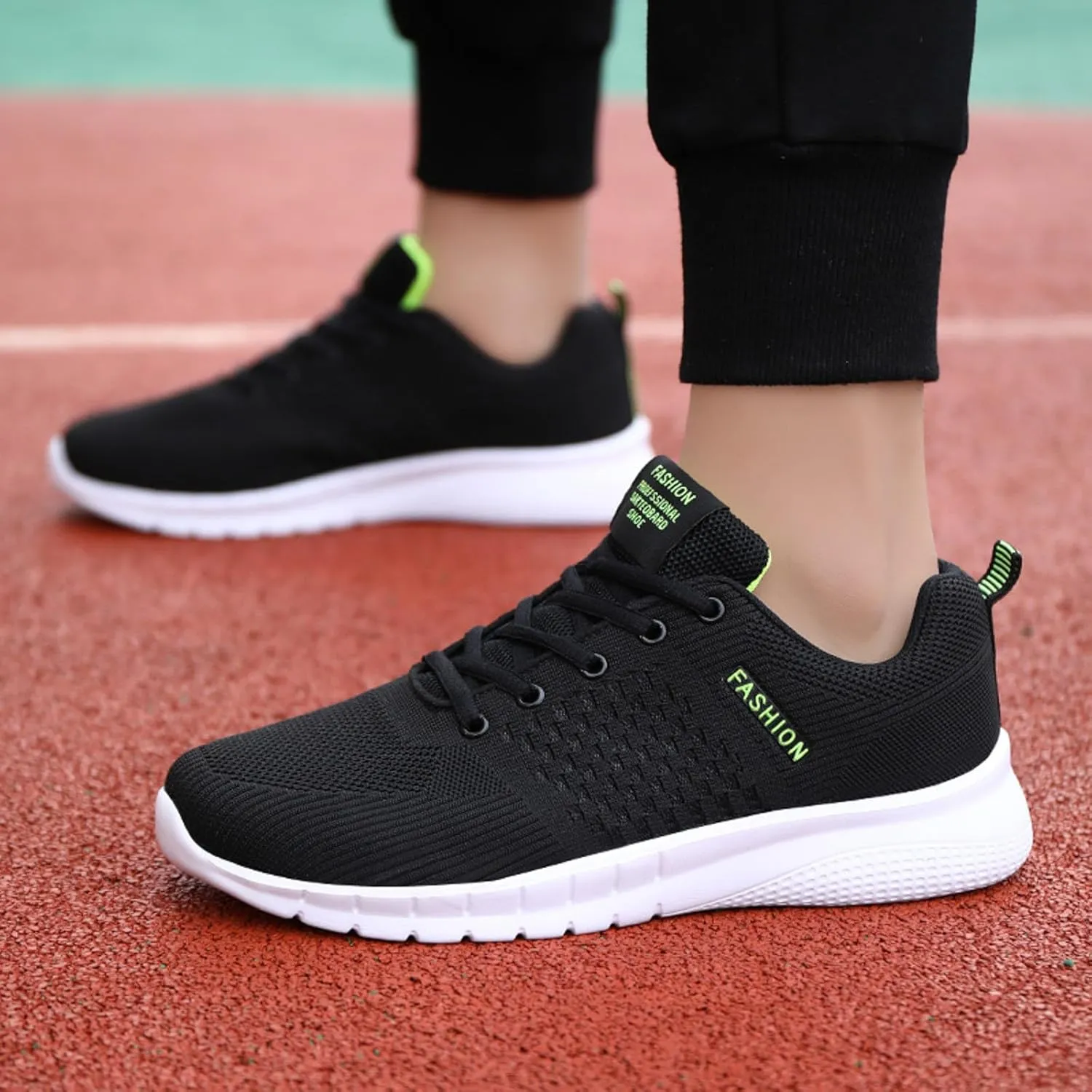 Mens Breathable Lace Up Running Shoes Outdoor Athletic Lace Up Hiking Shoe Memory Foam Versatile Shoes for Men