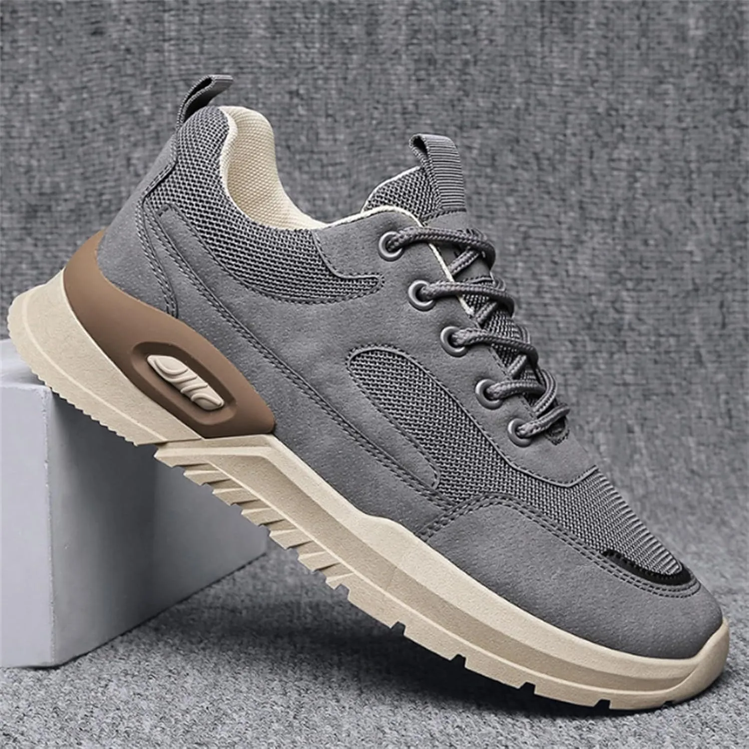 Mens Breathable Lace Up Running Shoes Portable Non Slip Fitness Workout Shoe Athletic Fashion Sneakers for Men