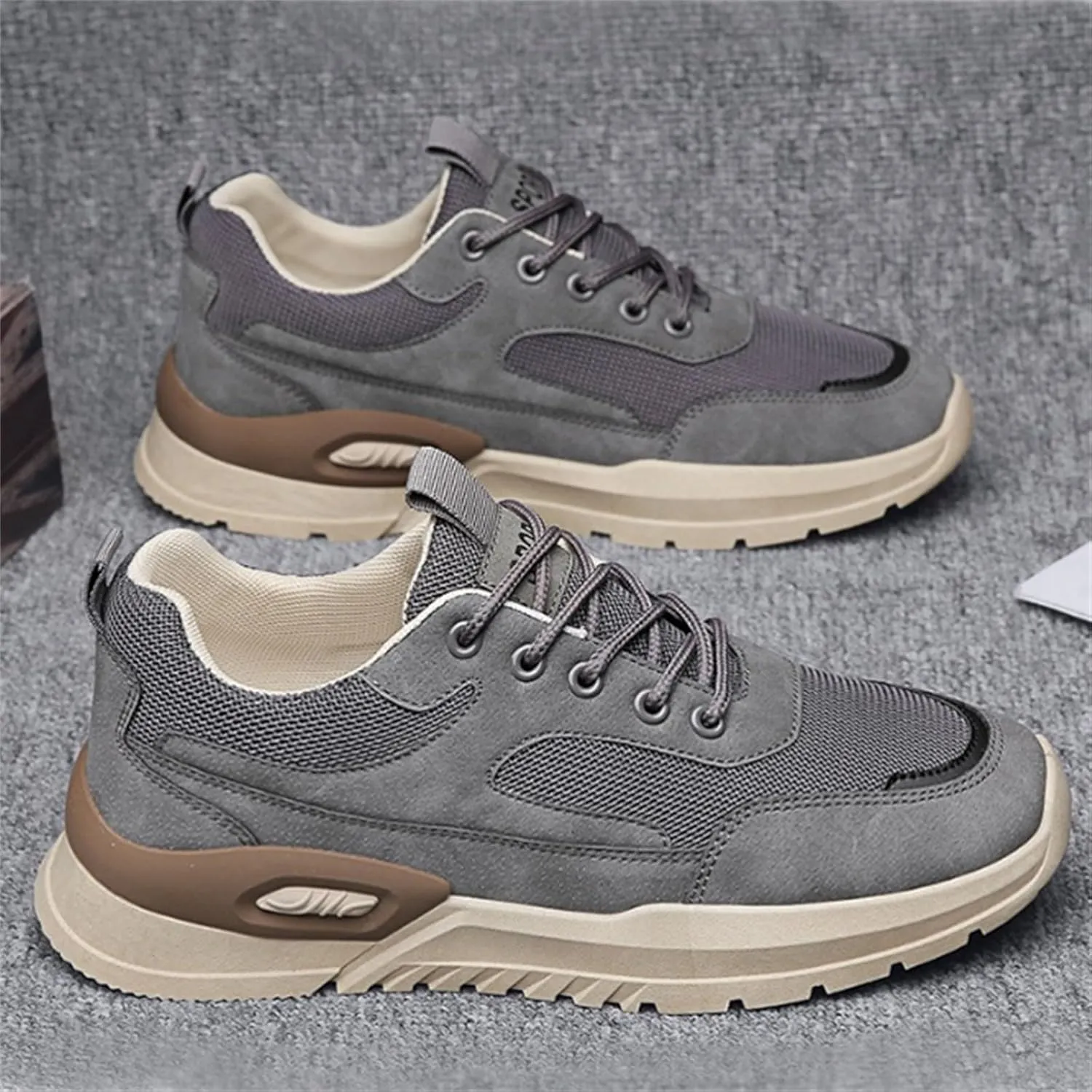 Mens Breathable Lace Up Running Shoes Portable Non Slip Fitness Workout Shoe Athletic Fashion Sneakers for Men