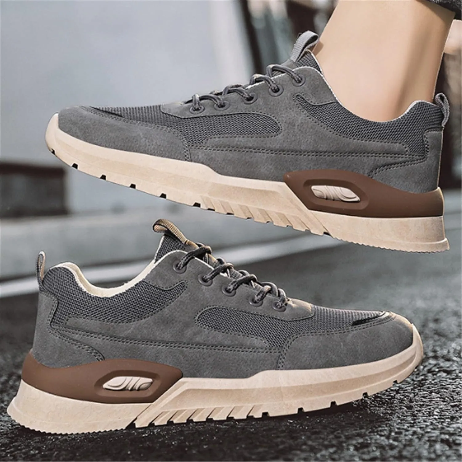 Mens Breathable Lace Up Running Shoes Portable Non Slip Fitness Workout Shoe Athletic Fashion Sneakers for Men