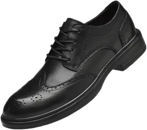 Men's Breathable Leather Wingtip Brogue Oxfords