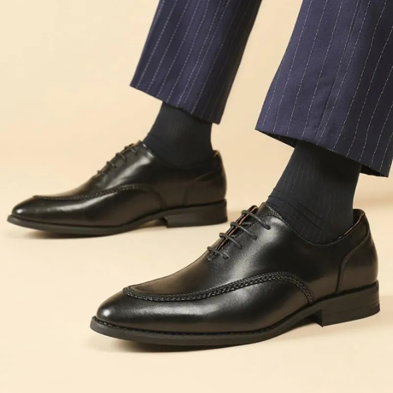 Men's Breathable Leather Wingtip Brogue Oxfords