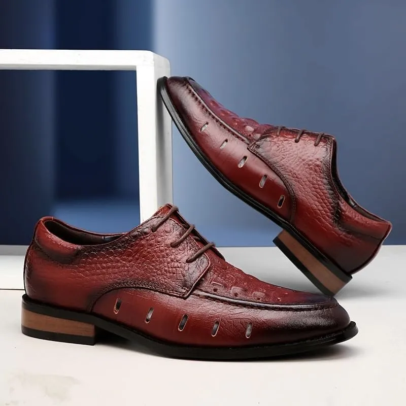 Men's Breathable Orthopedic Oxfords - Leather Dress Shoes for Business & Casual, Ideal for Office & Walking