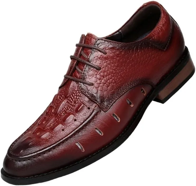 Men's Breathable Orthopedic Oxfords - Leather Dress Shoes for Business & Casual, Ideal for Office & Walking
