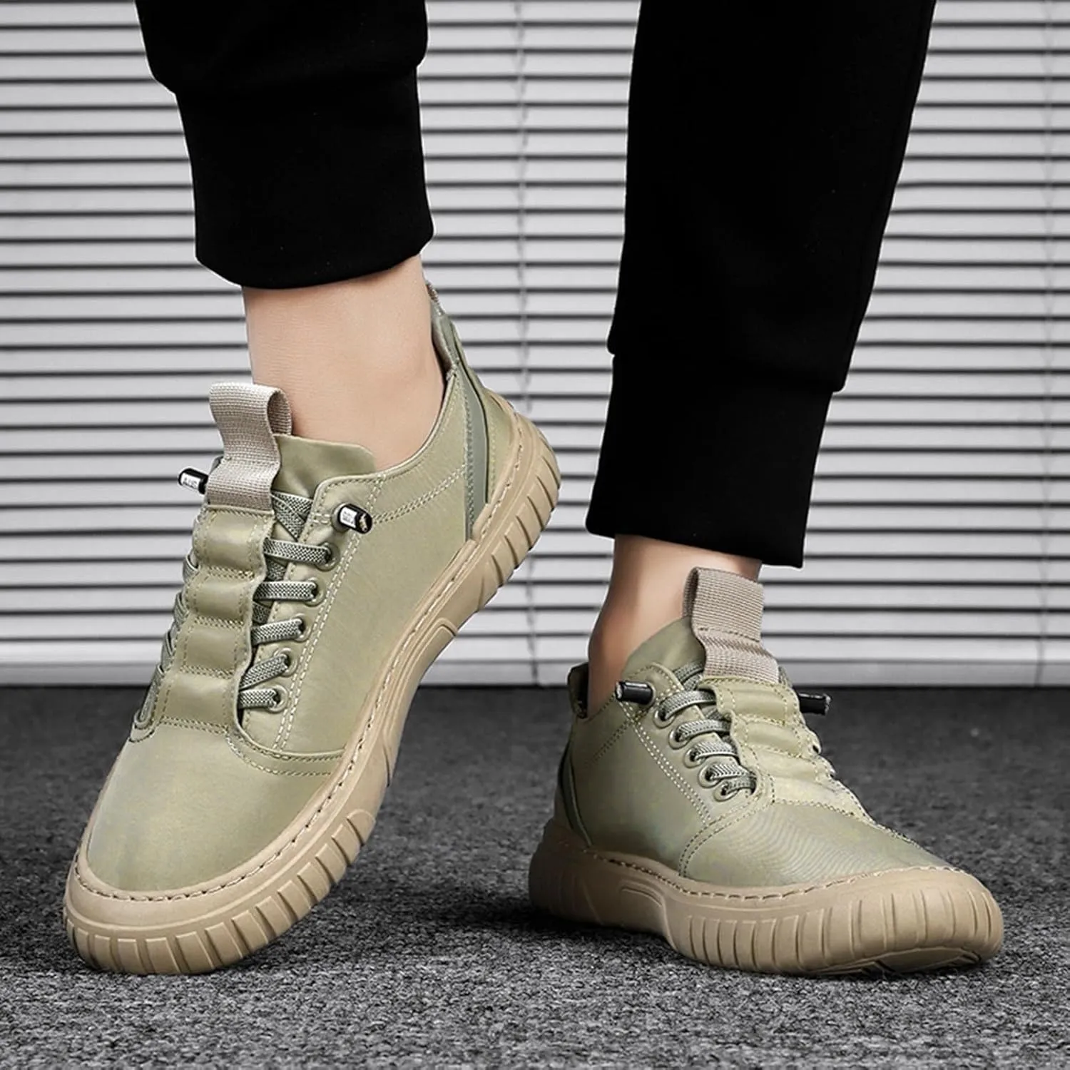 Men's Casual Shoes Lightweight Mesh Sport Sneakers Elastic Walking Shoes Flat Bottom Fashion Casual Footwear Non Slip Comfortable Sneaker