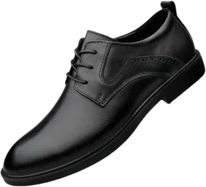 Men's Classic Brogue Oxfords Shoes - Pointed Toe Business Lace Up Tuxedo Shoes for Modern Weddings and Office Work