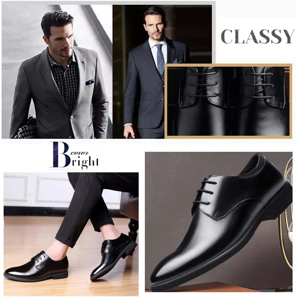 Mens Dress Shoes Modern Classic Slip On Oxfords Formal Casual Business Wedding Work Lace-ups, US Size 4-14