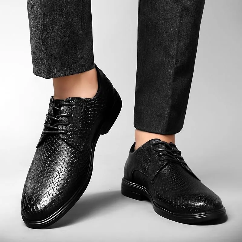 Men's Dress Shoes Modern Leather Shoes for Men Classic Lace Up Oxfords Shoes Fashion Breathable Prom Business Wedding Formal Shoes