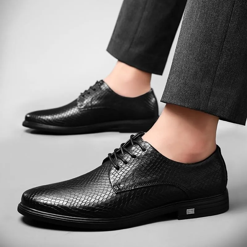 Men's Dress Shoes Modern Leather Shoes for Men Classic Lace Up Oxfords Shoes Fashion Breathable Prom Business Wedding Formal Shoes