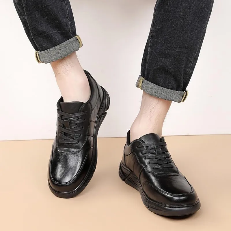 Men's Dress Sneakers Comfortable Premium Leather Leisure Working Driving Party Dress Shoes for Male Formal Business Wedding
