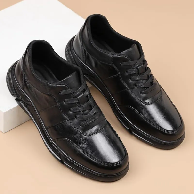 Men's Dress Sneakers Comfortable Premium Leather Leisure Working Driving Party Dress Shoes for Male Formal Business Wedding