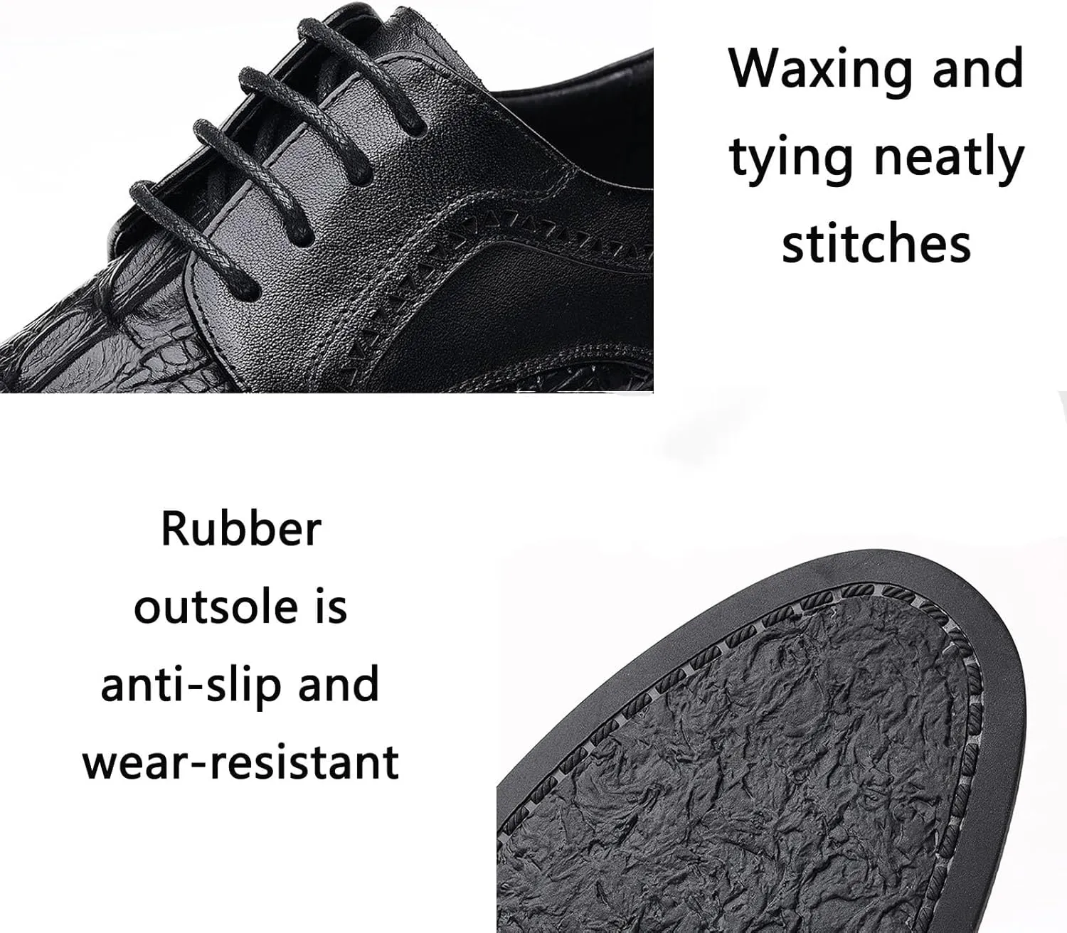 Men's Fashion Modern Oxford Business Casual Leather Dress Shoes, Comfortable Lace Up Breathable Suit Carved Business Shoes