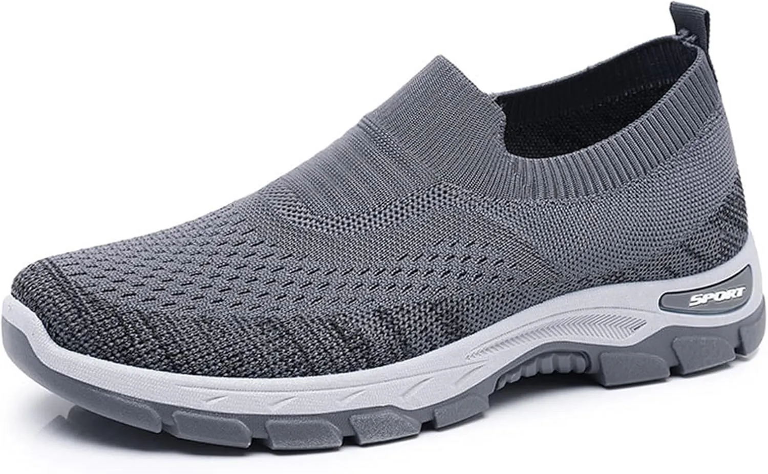 Mens Flat Sneakers Solid Color Slip-on Casual Breathable Soft Walking Running Shoes Comfortable Tennis Shoes Non Slip Summer Spring Mens Sneakers