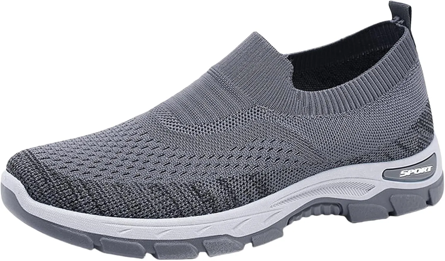 Mens Flat Sneakers Solid Color Slip-on Casual Breathable Soft Walking Running Shoes Comfortable Tennis Shoes Non Slip Summer Spring Mens Sneakers