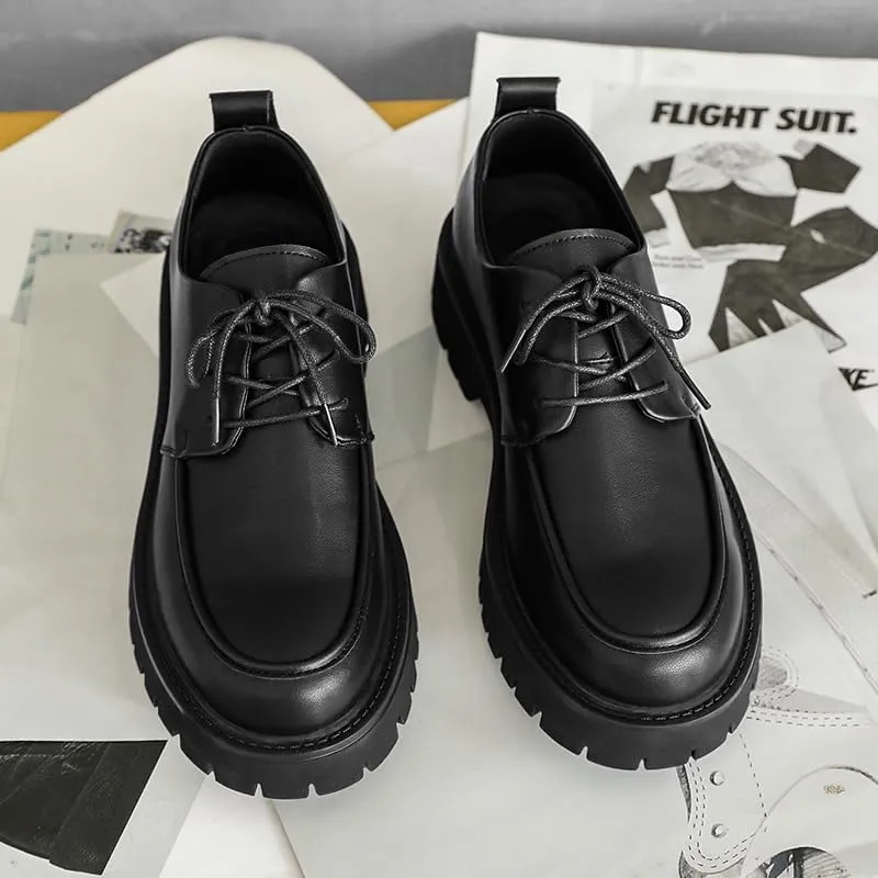 Men's Genuine Leather Lace Up Oxfords Comfort Wide Round Toe Non-Slip Dress Shoes Casual Work Office Comfortable Business Shoes